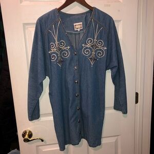 Vintage Denim Embellished Top size 10